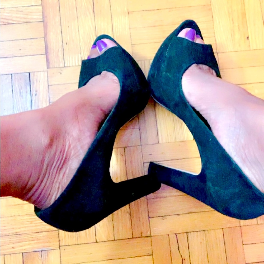 Black Suede -  5” pumps
